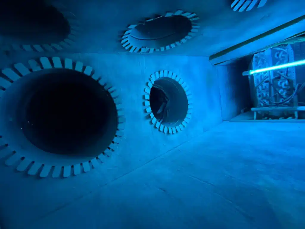 Air duct interior inspection with UV light