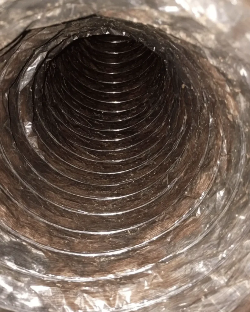 Clean air duct after professional cleaning