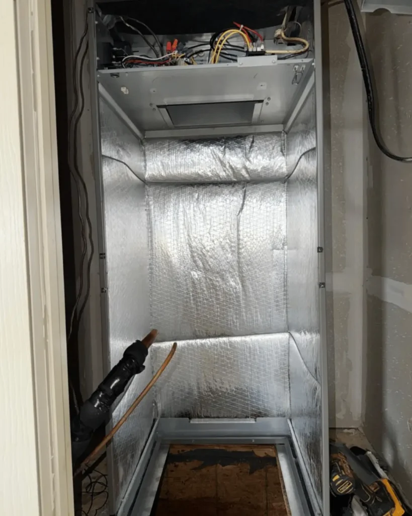 Clean air handler interior after service