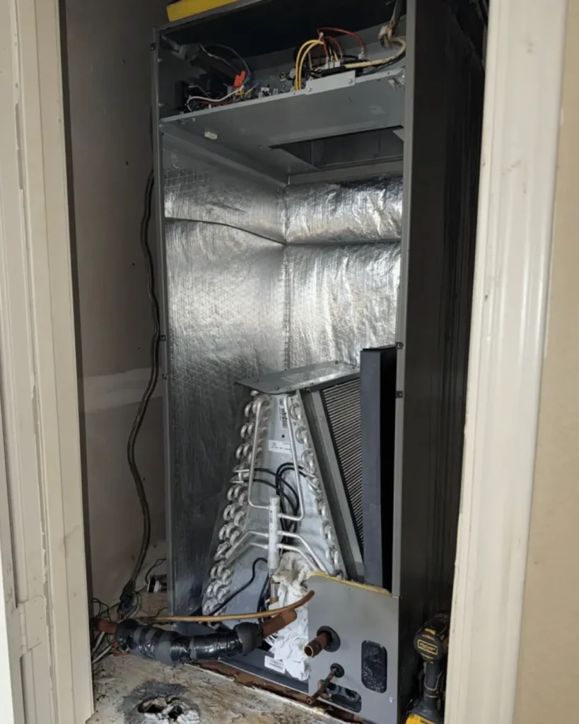 HVAC system reassembled after cleaning service