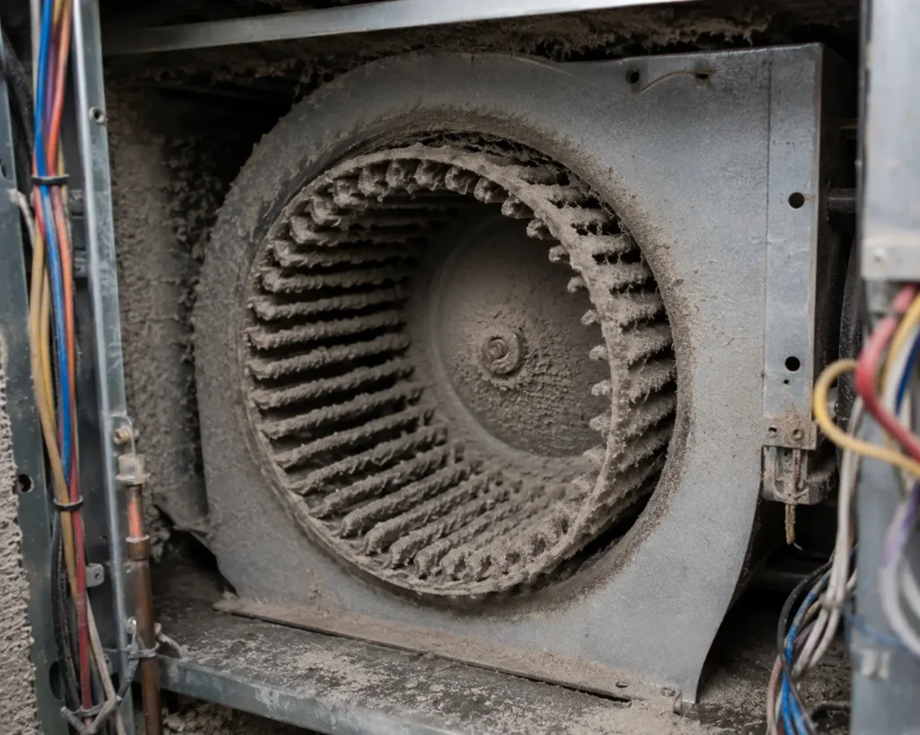 Go Air Ducts dirty HVAC blower